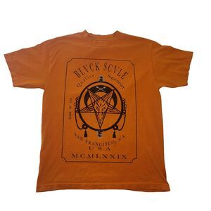 Blvck Scvle T Shirt Medium Orange Made In USA Graphic Streetwear Tee